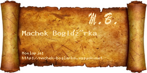 Machek Boglárka névjegykártya